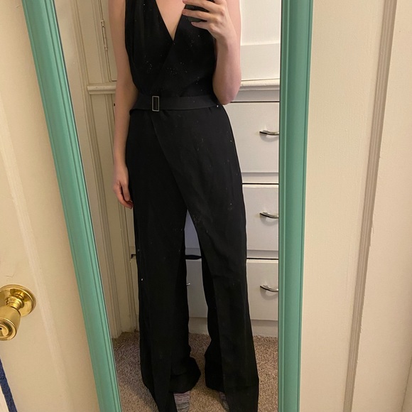 White House Black Market Pants - White House Black Market Black Dressy Wide Leg Jumpsuit Size 6